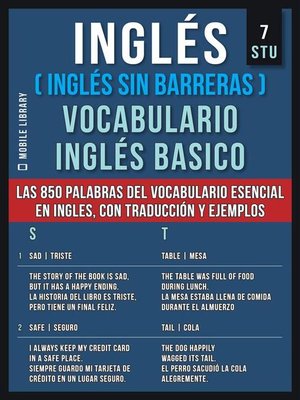 cover image of Inglés (Inglés Sin Barreras) Vocabulario Inglés Basico--7--STU